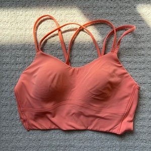 Orange Lululemon "Like a Cloud" cross back sportss bra
